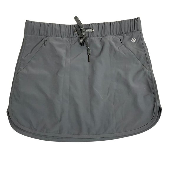 Nicole Miller Active Athletic Skirt S Grey Zip Pockets Elastic Drawstring Waist - Picture 1 of 5